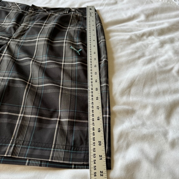 Puma Men's Chino Plaid Golf Shorts USP Dry Bermuda Black/Gray‎ Size 32 Preppy - Picture 13 of 15